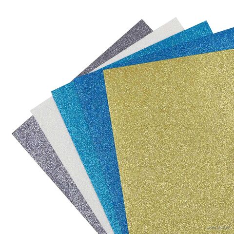 Набор фоамирана с глиттером "Ассорти №2" (20х30 см; 5 листов) — фото, картинка