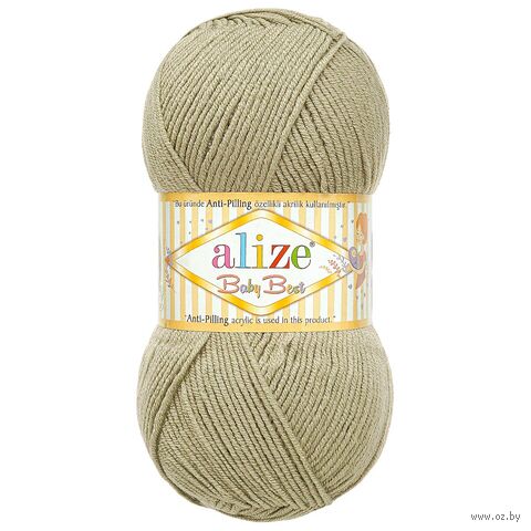 Пряжа "Baby Best №138" (100 г; 240 м; оливковый) — фото, картинка