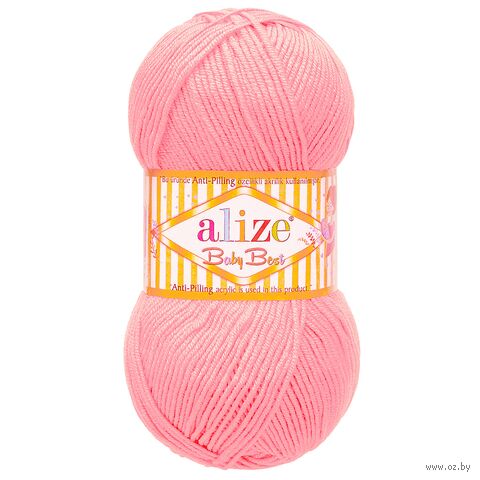 Пряжа "Baby Best №191" (100 г; 240 м; розовый) — фото, картинка