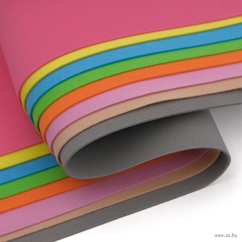 Набор фоамирана "Микс ярких оттенков" (20х30 см; 8 листов) — фото, картинка