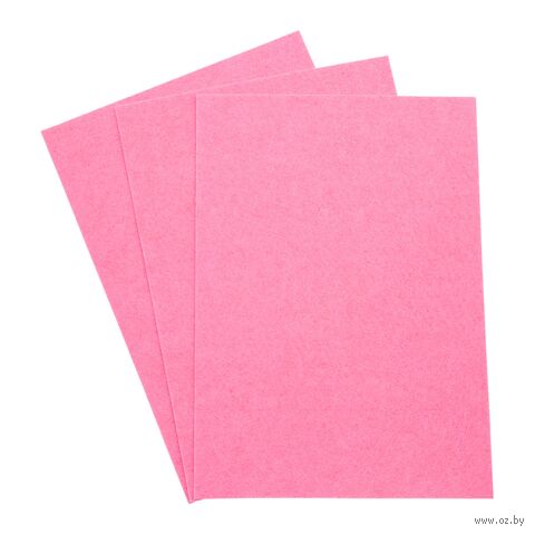 Фетр листовой жесткий "Astra&Craft" (20х30 см; нежно-розовый; 3 листа) — фото, картинка