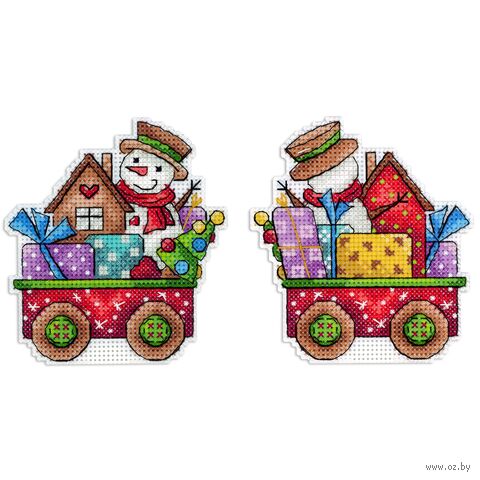 Набор для вышивания на пластиковой канве "Счастье на колесах" (90х100 мм) — фото, картинка