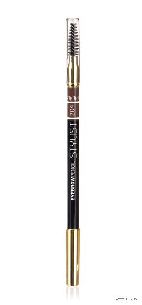 Карандаш для бровей "Eyebrow Pencil Stylist" тон: 204, серо коричневый — фото, картинка