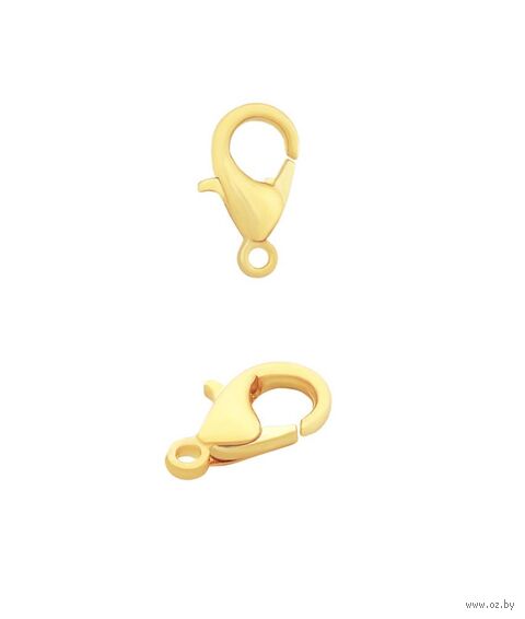 Замок для бижутерии "Карабин" (10 мм; 5 шт.; золото) — фото, картинка