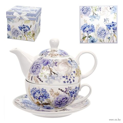 Чайный набор "Market Union Co" (3 предмета; синий) — фото, картинка