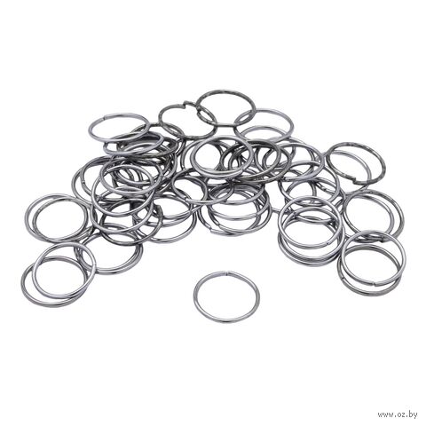 Кольцо соединительное для бижутерии (12 мм; 50 шт.; черный никель) — фото, картинка