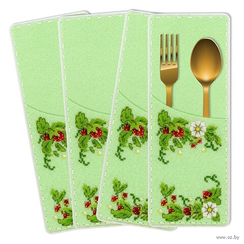 Набор для вышивания на перфорированном фетре "Ягодное настроение" (100х250 мм) — фото, картинка