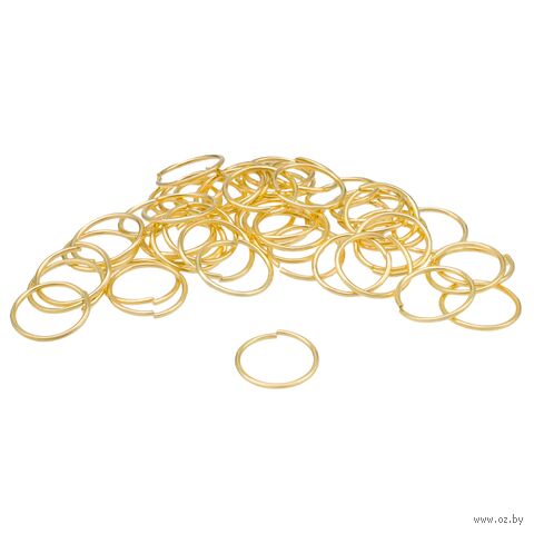 Кольцо соединительное для бижутерии (12 мм; 50 шт.; яркое золото) — фото, картинка