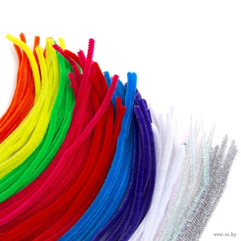 Проволока синельная для творчества "Ассорти №2" (300 мм; 100 шт.; 10 цветов) — фото, картинка
