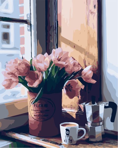 Картина по номерам "Утренний кофе" (400х500 мм) — фото, картинка