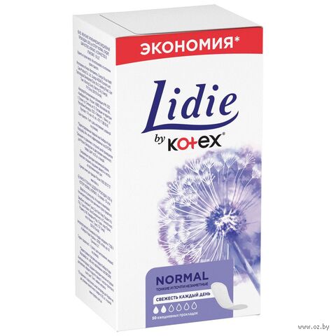 Ежедневные прокладки "Lidie by kotex normal" (50 шт.) — фото, картинка