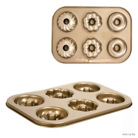 Форма для выпекания кексов металлическая (265х185 мм; золотистый) — фото, картинка