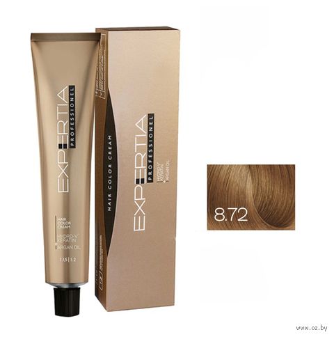 Крем-краска для волос "Expertia" тон: 8.72, светло-русый коричнево-фиолетовый — фото, картинка