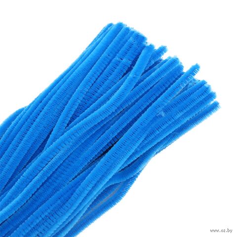 Проволока синельная для творчества "Плюшевая" (300 мм; 100 шт.; синий) — фото, картинка