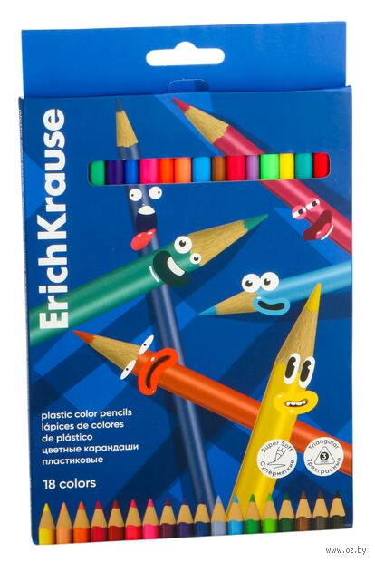Набор пластиковых цветных карандашей "Color Friends" (18 цветов) — фото, картинка