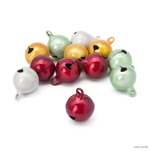 Бубенчики для творчества и рукоделия "Жемчужные" (12 шт.; 18 мм; ассорти) — фото, картинка