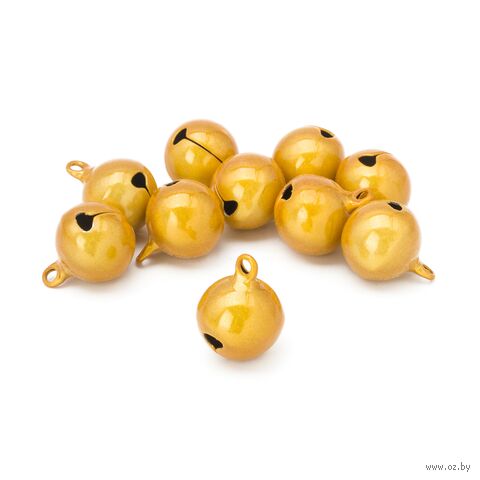 Бубенчики для творчества и рукоделия "Жемчужные" (10 шт.; 18 мм; жёлтый) — фото, картинка