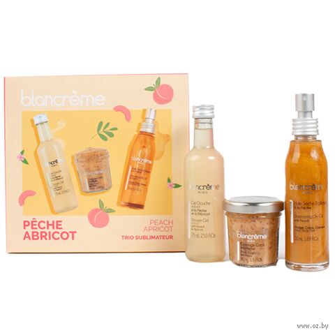 Подарочный набор "Sublime Body Gift Set Peach & Apricot" (гель для душа, скраб, масло) — фото, картинка
