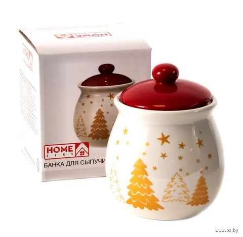 Банка для сыпучих продуктов "Новогодние звёзды" (13х13х16 см) — фото, картинка