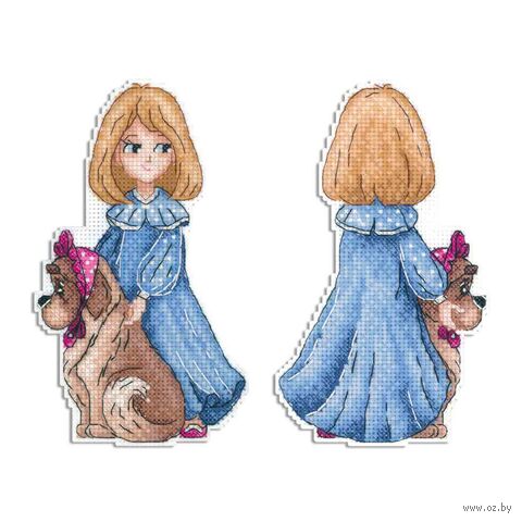 Набор для вышивания на пластиковой канве "Пушистая няня" (90х160 мм) — фото, картинка