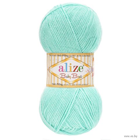 Пряжа "Baby Best №19" (100 г; 240 м; водяная зелень) — фото, картинка