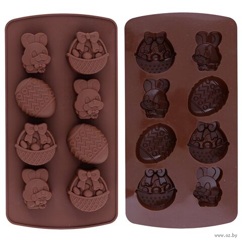 Форма силиконовая для шоколадных конфет "Пасхальное настроение" (210х105х25 мм) — фото, картинка