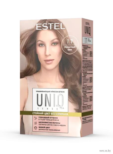 Краска-блеск для волос "Uniq Sense" тон: 7/7, русый коричневый — фото, картинка