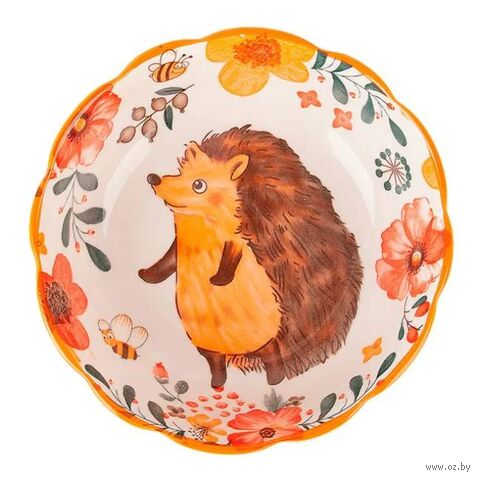 Салатник фарфоровый "Kawaii Forest. Hedgehog" (550 мл) — фото, картинка