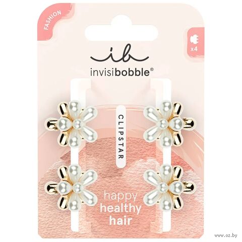 Набор заколок-крабиков для волос "Pearly Flower" (4 шт.) — фото, картинка