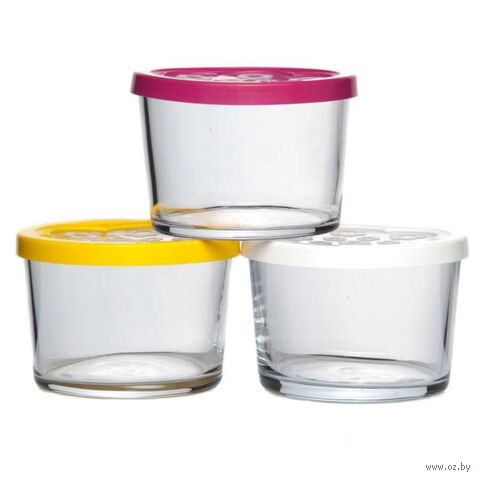 Набор банок для сыпучих продуктов "Бейзик" (3 шт.; 220 мл) — фото, картинка