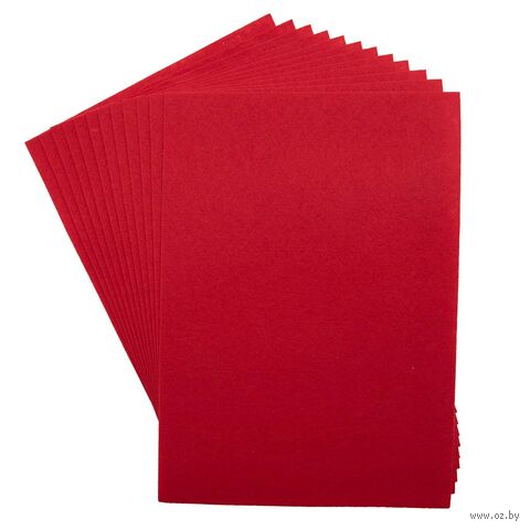 Фетр листовой жесткий (20х30 см; алый; 12 листов) — фото, картинка