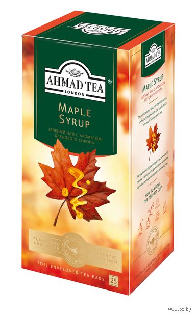 Чай зеленый "Ahmad Tea. С кленовым сиропом" (25 пакетиков) — фото, картинка