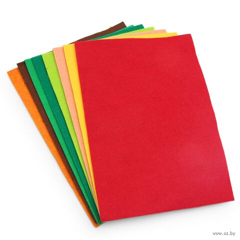 Фетр листовой мягкий "Ассорти №6" (20х30 см; 8 листов) — фото, картинка