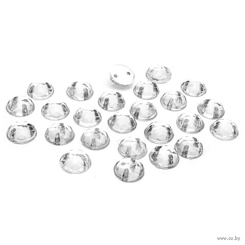 Стразы пришивные для рукоделия (6 мм; 25 шт.; прозрачный) — фото, картинка